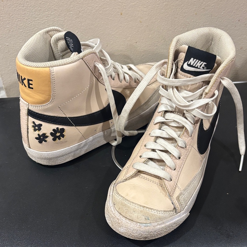 Nike Women's High-Top Sneakers - Tan and Black